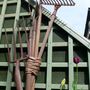 Old garden tools sculpture.