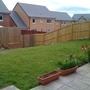 Slope in garden with plantin