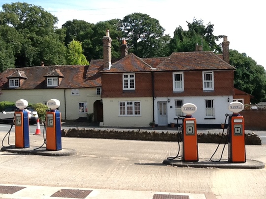 Petrol pumps in Thursley village