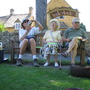 Pergola. Bunch of relatives.