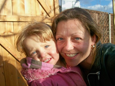 Mummy and Brooke - all covered in mud lol