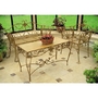 Romantic Metal Table Bench & Chair Set