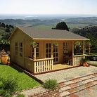 Log Cabin Acorn Garden Pavilion with Veranda 16' x 18'