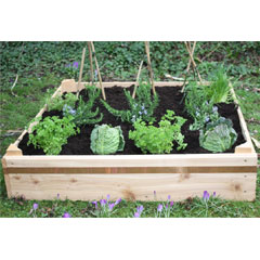 Wooden Square Raised Bed With Coppa-Stoppa 20cm High