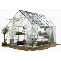 Double Door Aluminium Greenhouse With Horticultural Glass & Base - 10 x 8 Model