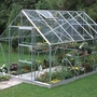 Single Door Aluminium Greenhouse With Horticultural Glass & Base - 12 x 8 Model