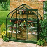 Supreme Green Painted Wall Garden With Toughened Glass & Base - 6 x 2 Model
