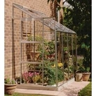 Straight Lean-To Aluminium Greenhouse With Horticultural Glass & Base - 8 x 4 Model