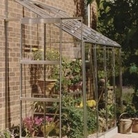 Straight Lean-To Aluminium Greenhouse With Toughened Glass & Base - 8 x 4 Model