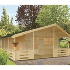Arden Log Cabin Left Hand Terrace (H) 2.95m x (W) 5.37m x (D) 4.5m
