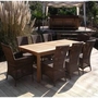 Adonis 190cm Teak Table, 6 Avery Diner Chairs, 2 Armchairs