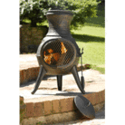 La Hacienda Squat Cast Iron Chiminea Black