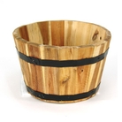 Natural Acacia Barrel Planter - 340mm diameter