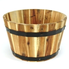 Natural Acacia Barrel Planter - 400mm diameter