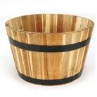Natural Acacia Barrel Planter - 530mm diameter