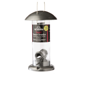 Tom Chambers Cast Aluminium Silver/Black Tower Feeder Seed