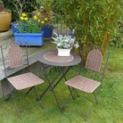P.U. Rattan Round Table and 2 Chairs