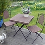 P.U. Rattan Square Table and 2 Chairs