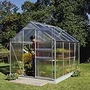 Aluminium Framed Polycarbonate Greenhouse & Base 4ft4 x 6ft4