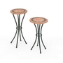 2 Round Terracotta Plant Stands
