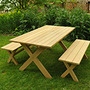 Spanish oak refectory table and two benches