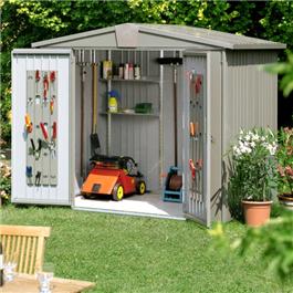 Biohort Europa 3 Metal Shed 2.44m x 1.56m Quartz Grey